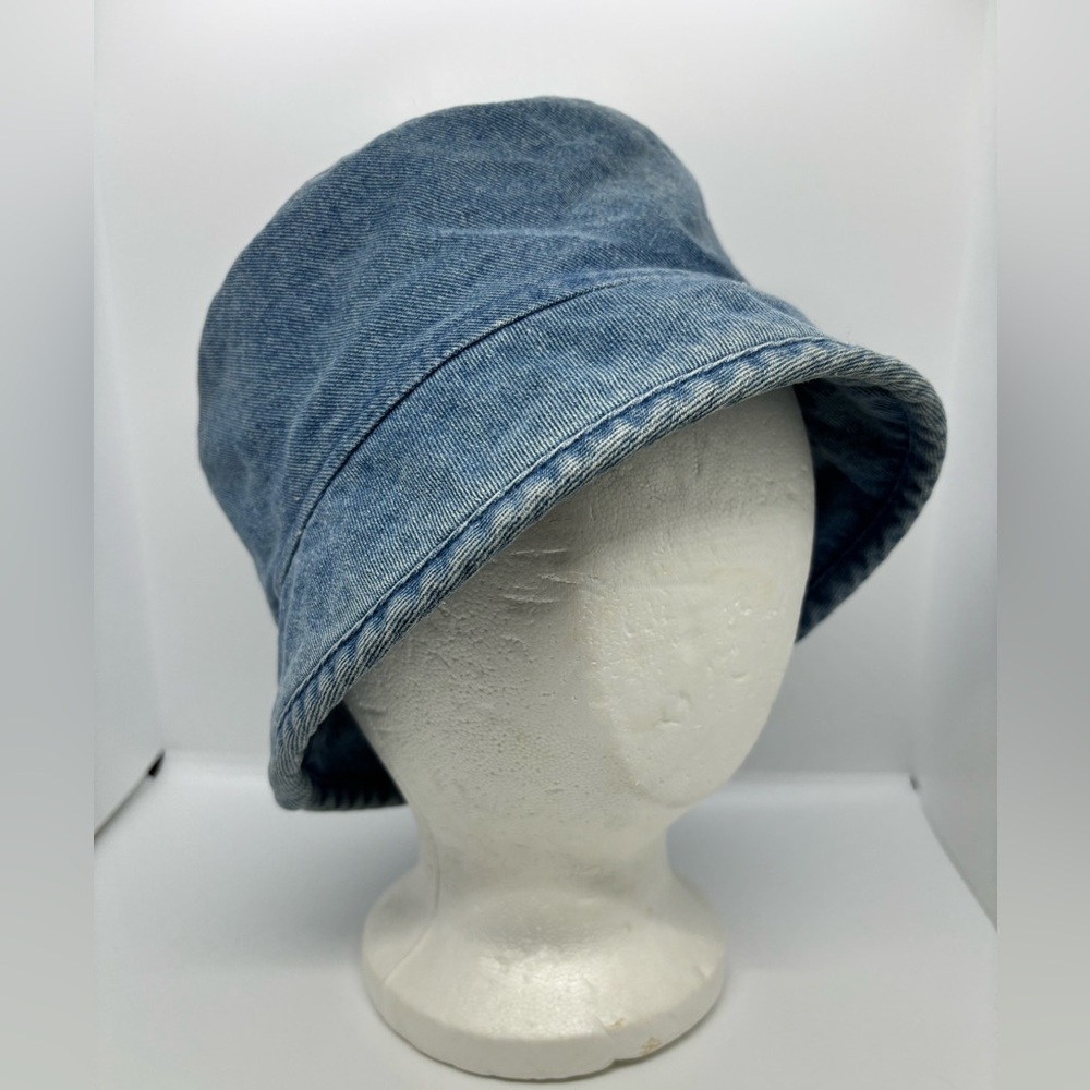 Y2K Streetwear Minimalist Denim Bucket Hat – Light Wash – - Picture 4 of 10